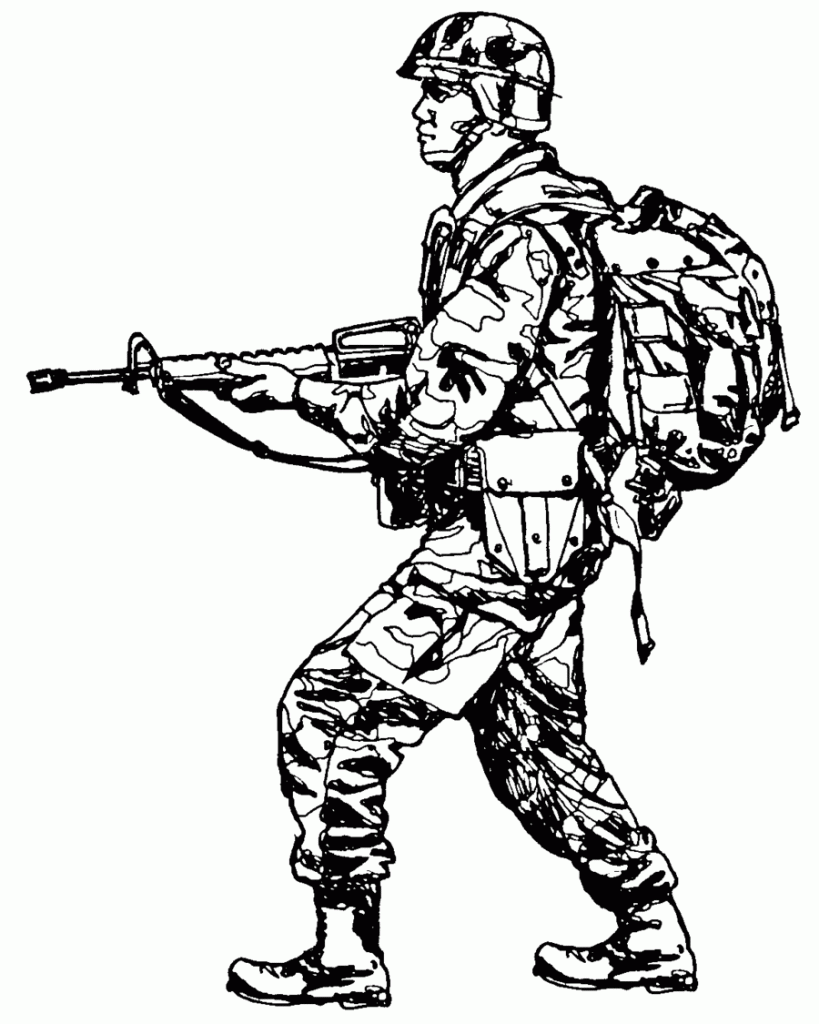Desenho De Soldado Para Colorir E Pintar