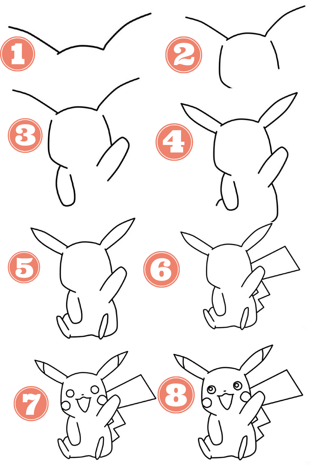 Como desenhar o Pìkachu ( passo a passo ) 