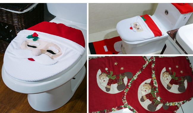Enfeites de Natal e Papai Noel para Decoração de Banheiro e Lavabo
