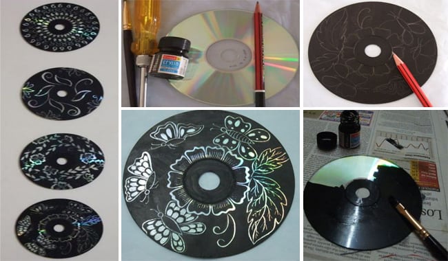 Decoração de Parede Incrível com CD Velho no Artesanato Decorativo