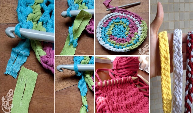 Crochê em Tiras com Pedaços de Tecido, aprenda a usar em projetos