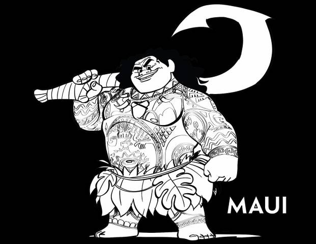 Imagem para pipntar doMaui da Moana para colorir.