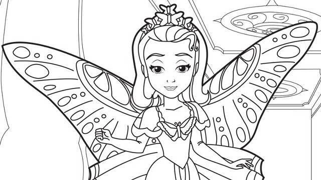 Desenhos para imprimir e colorir princesa com asas.