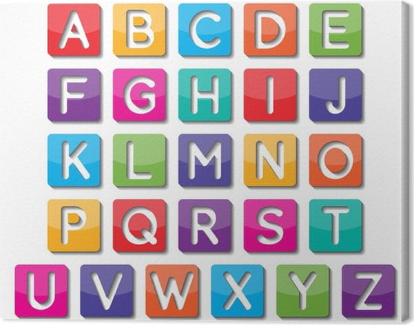 Letras diferentes minúsculas e maiúsculas do alfabeto.