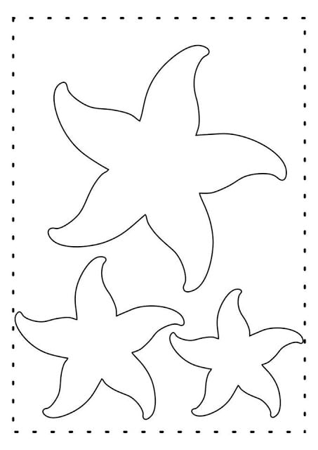Desenho de de estrela do mar com para imprimir e usar em atividades escolares.
