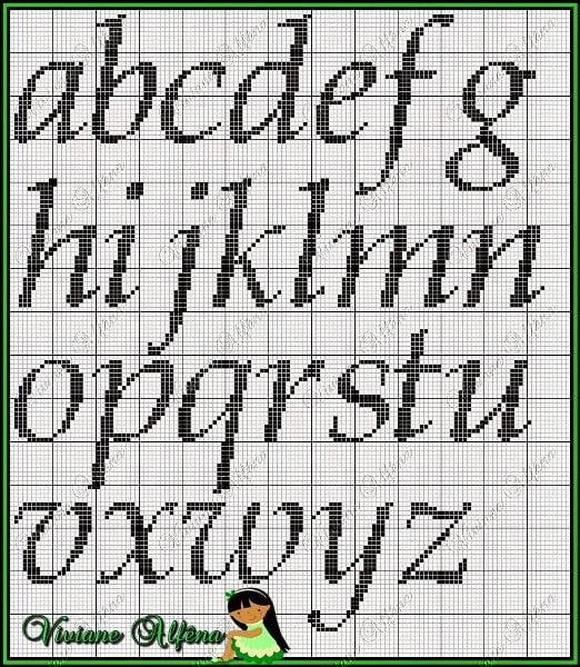 Modelos de Letras em ponto cruz - Alfabeto para bebê e passo a passo