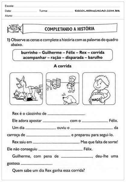 Interpretação de texto Atividade de português 2 ano 