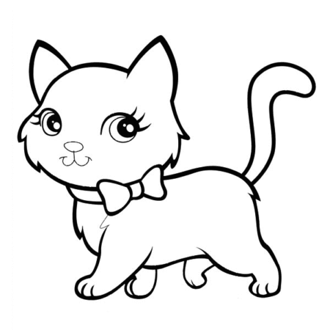 desenho de animais gatinho para pintar