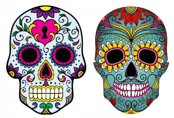Desenho de caveira mexicana – 32 imagens para imprimir, colorir e decorar