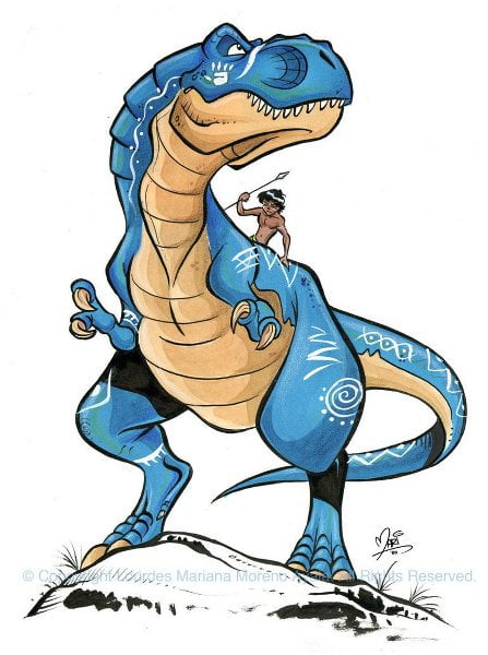 tiranossauro rex desenho colorido