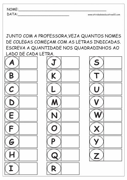 Professores podem fazer atividades escolares de português interagindo com a primeira letra de cada nome dos alunos.