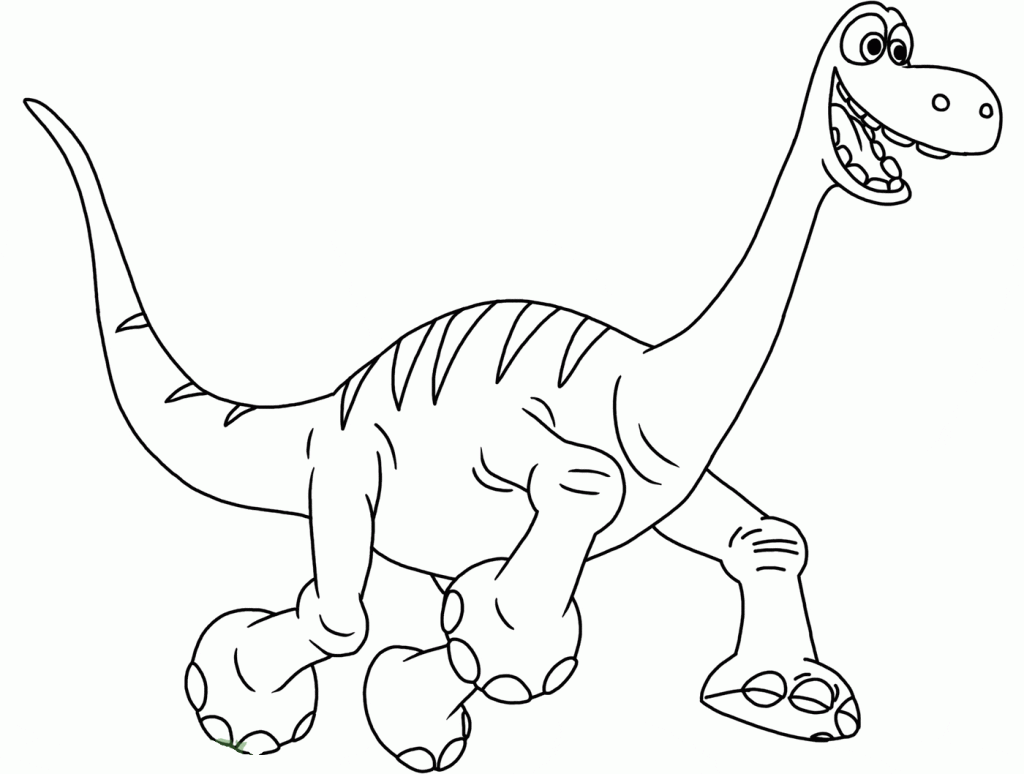 desenho do dinossauro correndo e sorrindo para colorir