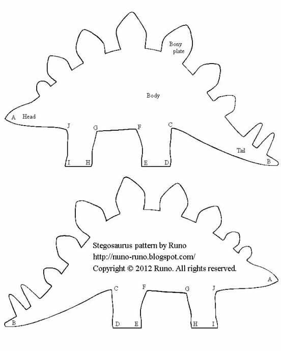 Desenho de dinossauro molde stegosaurus