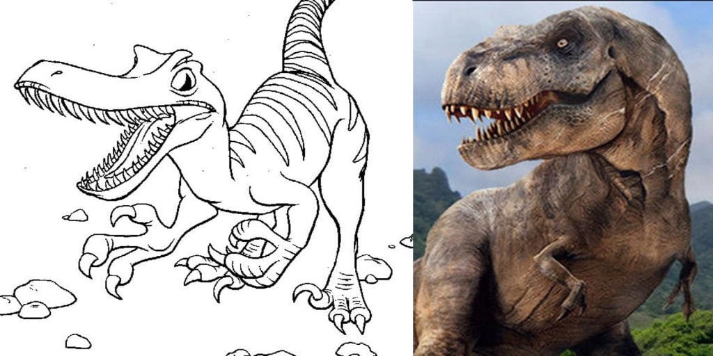 Desenho de dinossauro para colorir, imagem e moldes