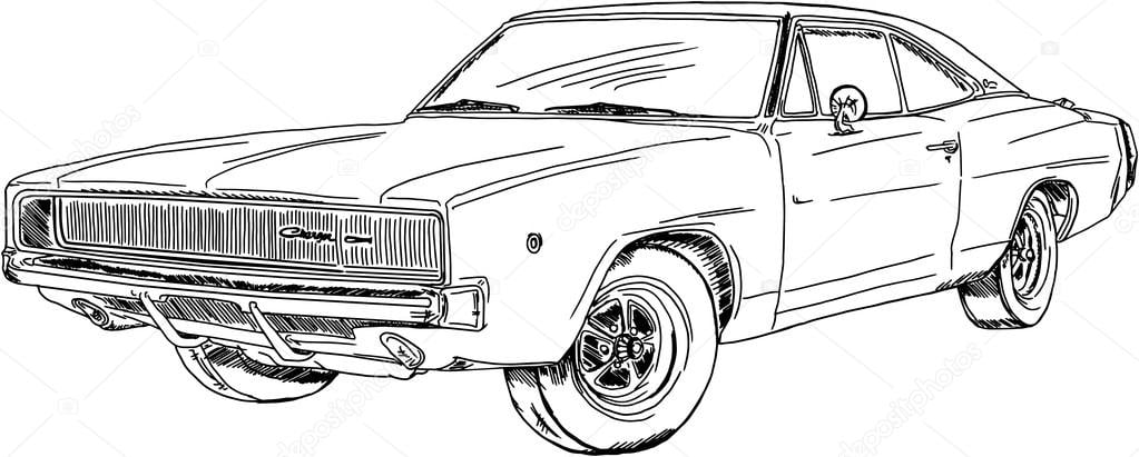 Imagem molde de carro antigo para colorir