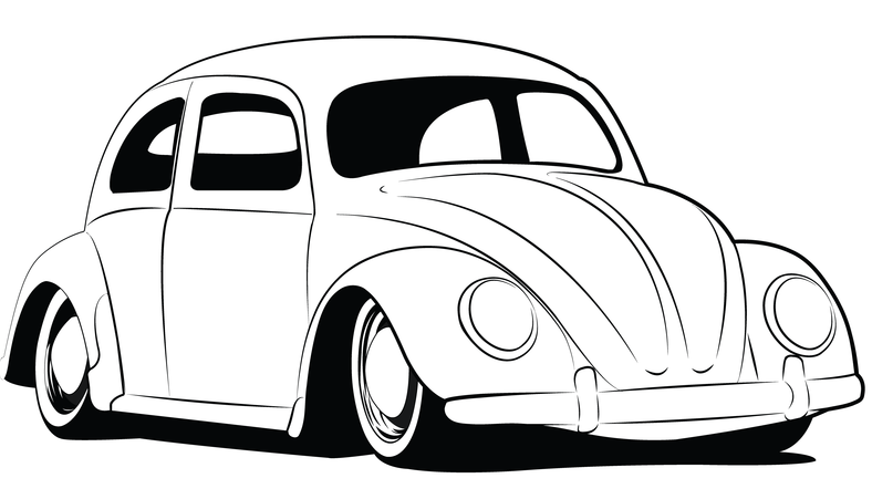 desenho de carros para colorir fusca 