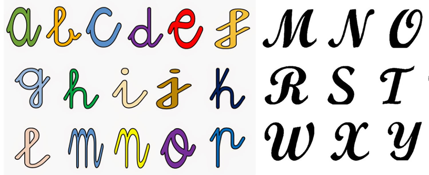Letras Cursivas para imprimir, bonitas, alfabeto e moldes para caligrafia