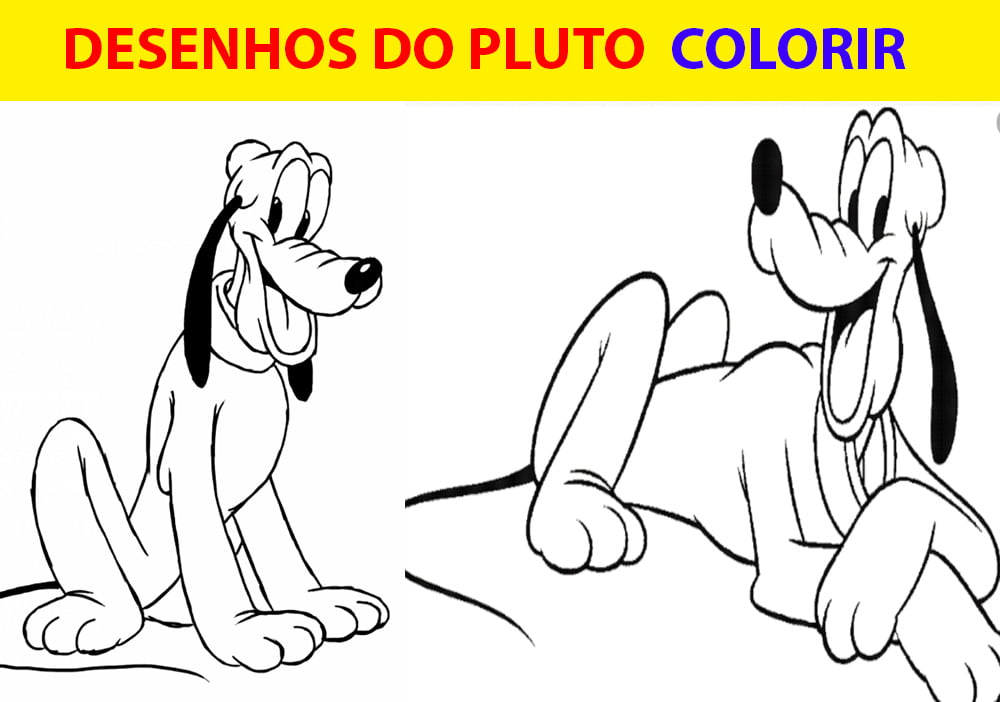 Desenho do Pluto para colorir e imprimir – Imagens e moldes