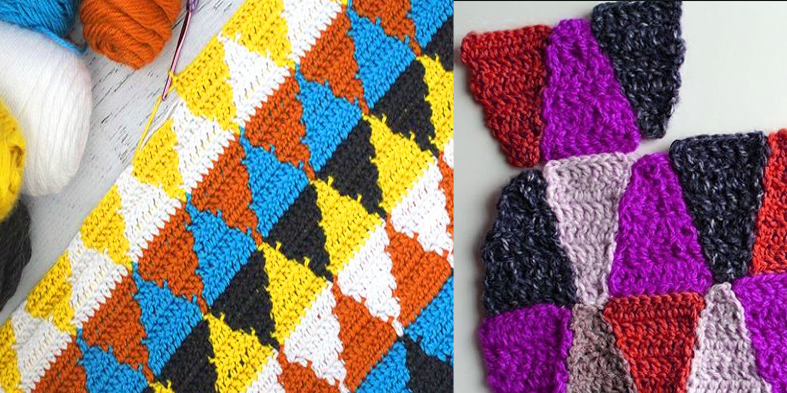 Como fazer Ponto Triângulo de Crochê Colorido de forma Simples