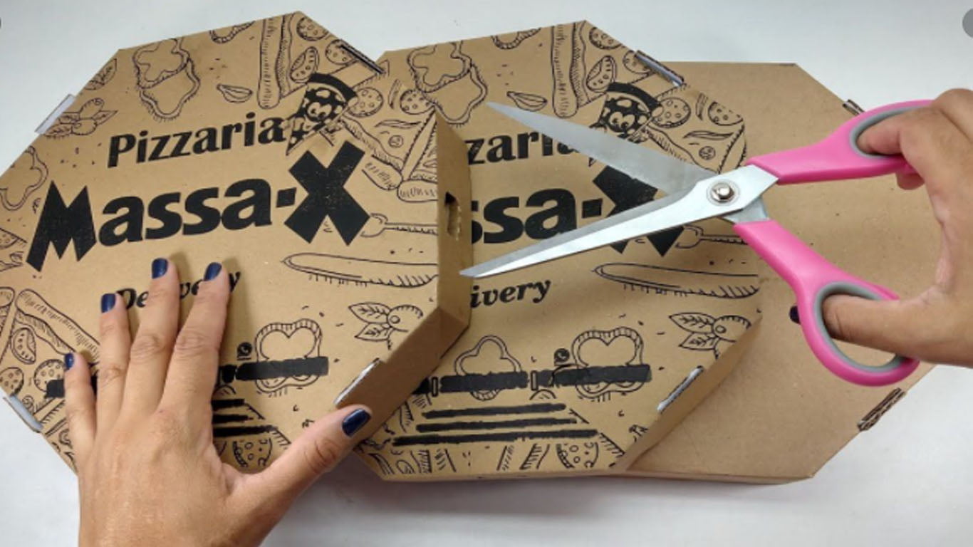 Artesanato com caixa de Pizza: Modelos para aprender