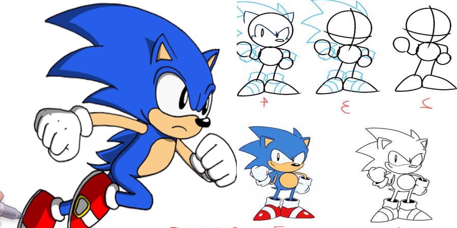Como desenhar o Sonic Fácil passo a passo para iniciantes