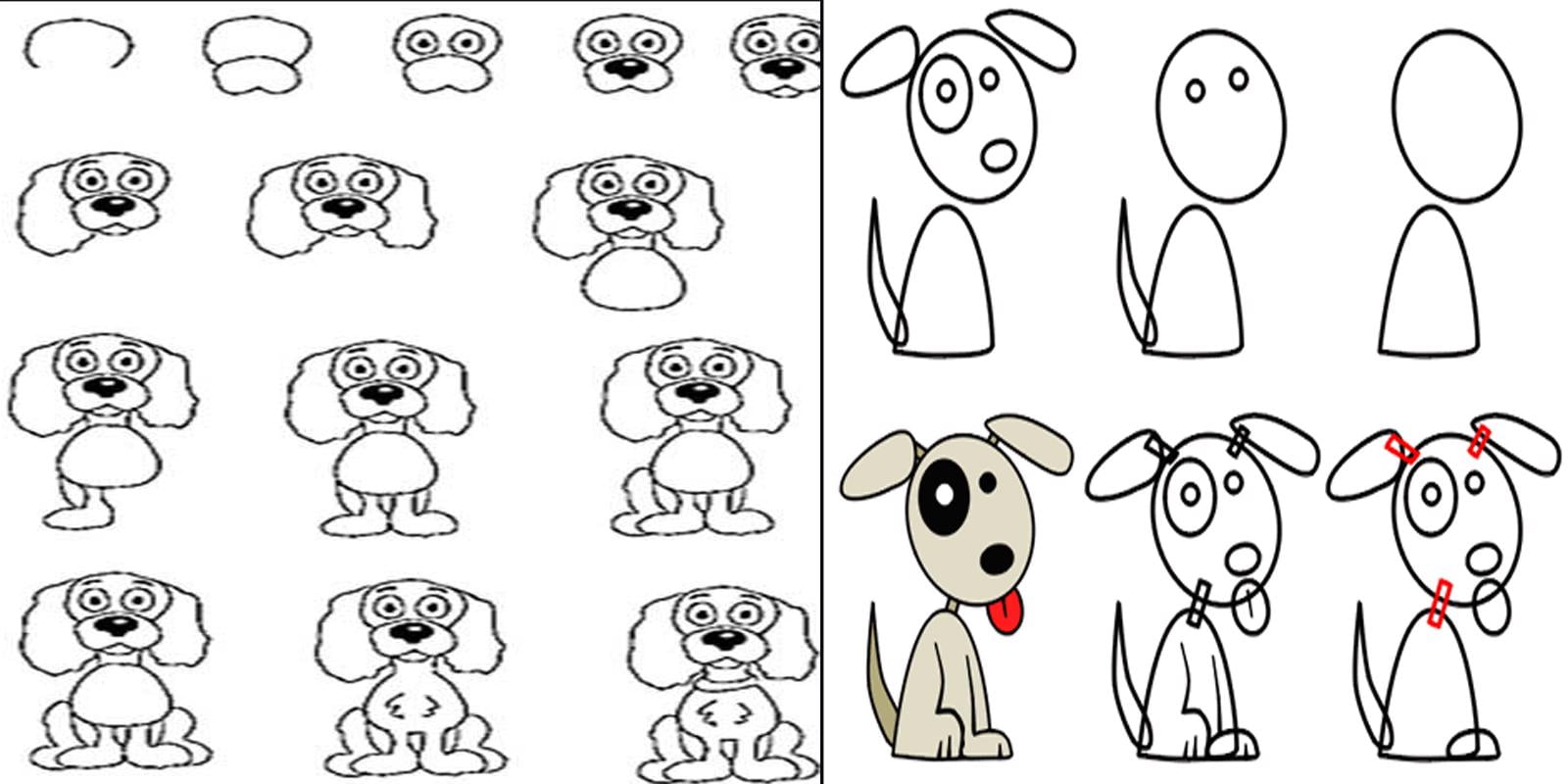Como desenhar um cão para iniciantes passo a passo