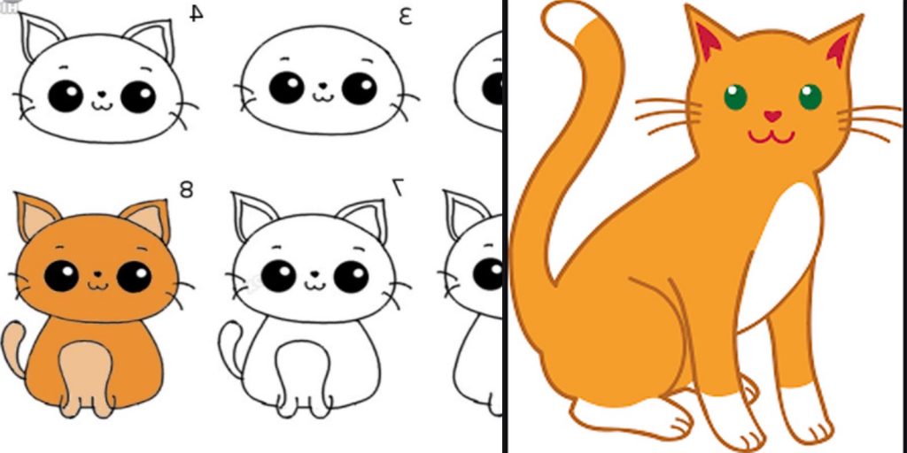 como desenhar um gato iniciante passo a passo