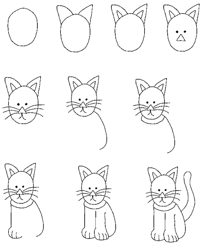 como se desenha um gato