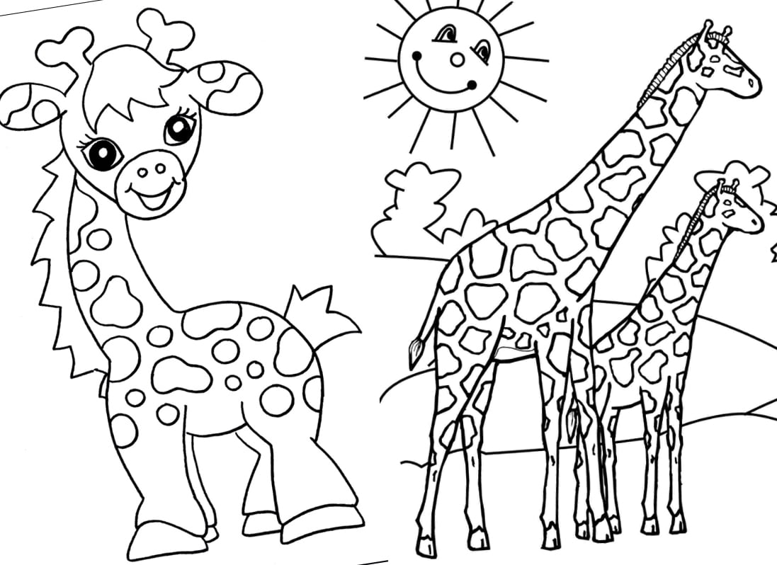 Desenho de Girafa para colorir – Moldes para EVA e artesanato