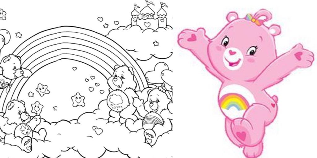 Desenho dos ursinhos carinhosos para colorir e imagens