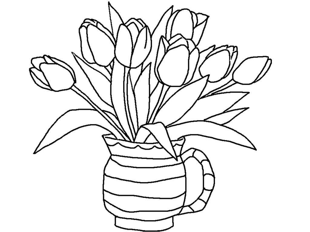 desenho de tulipa para colorir