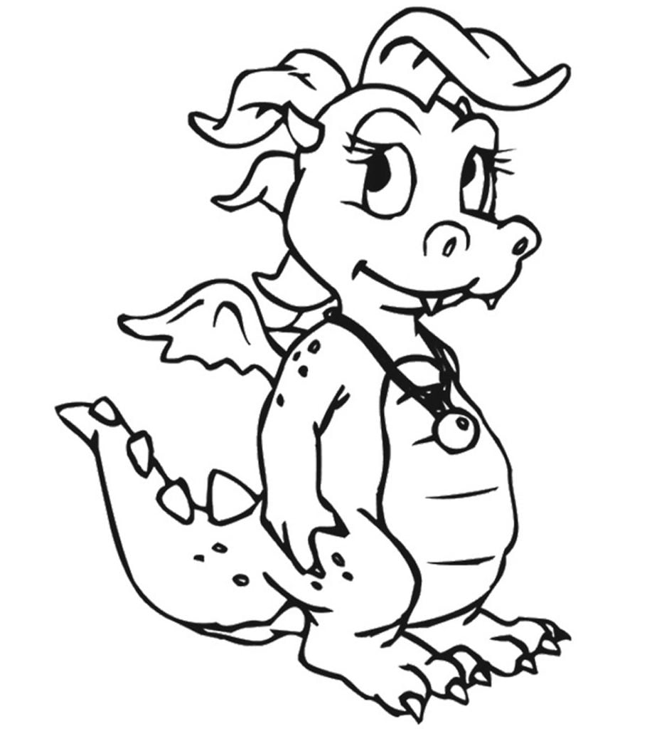 baby dragon para colorir desenhar