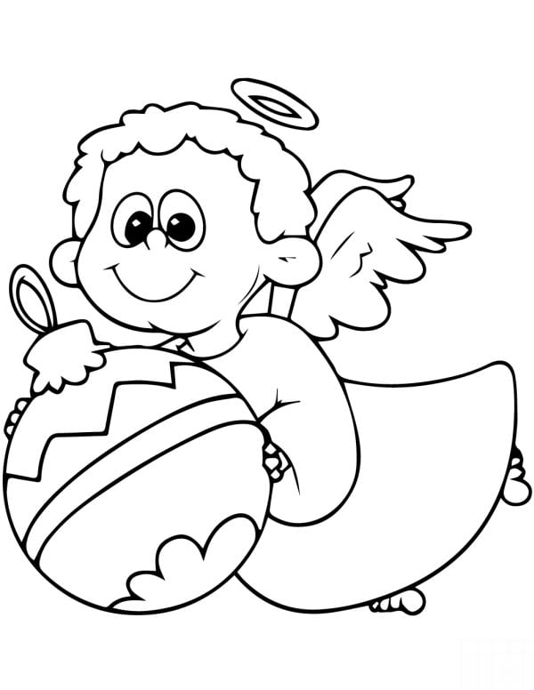 desenho de anjo de natal para colorir