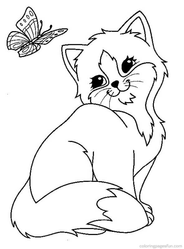 desenho de gato para pintar e imprimir