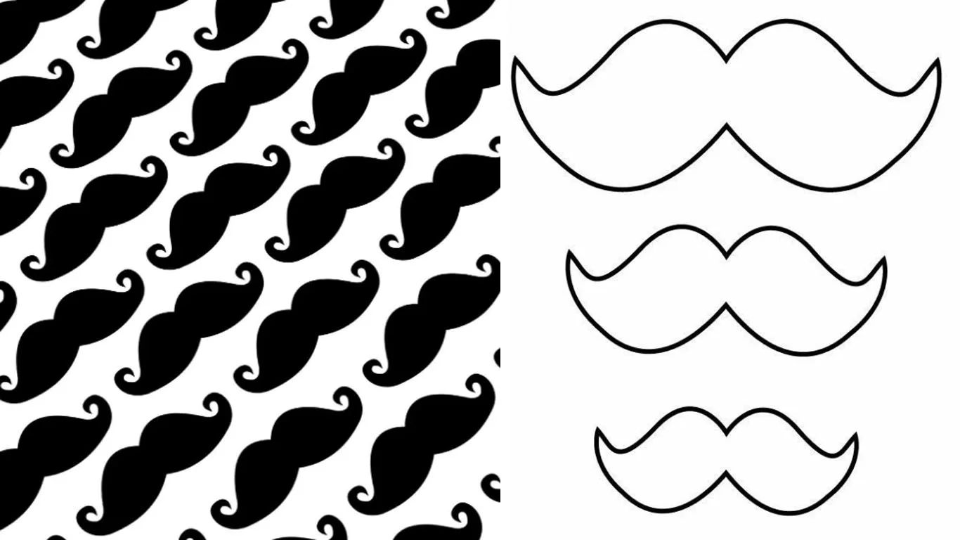 Molde de bigode para imprimir – Modelos para EVA E feltro