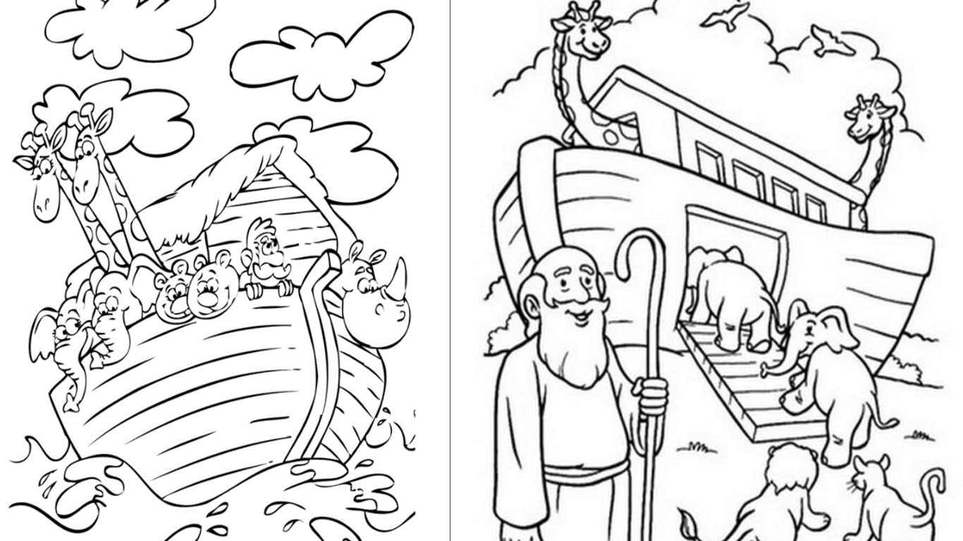 Desenho da Arca de Noé para colorir e imprimir