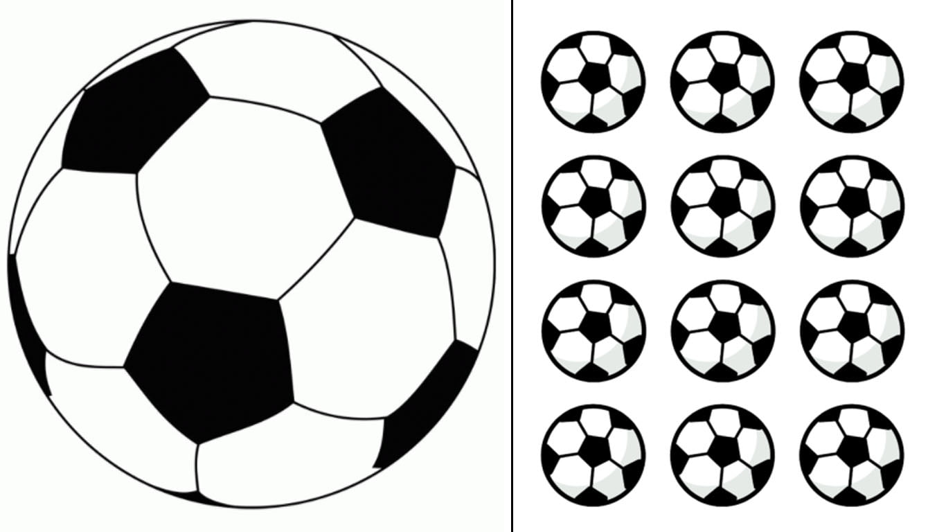 Desenho de bola de futebol para colorir, imprimir e pintar