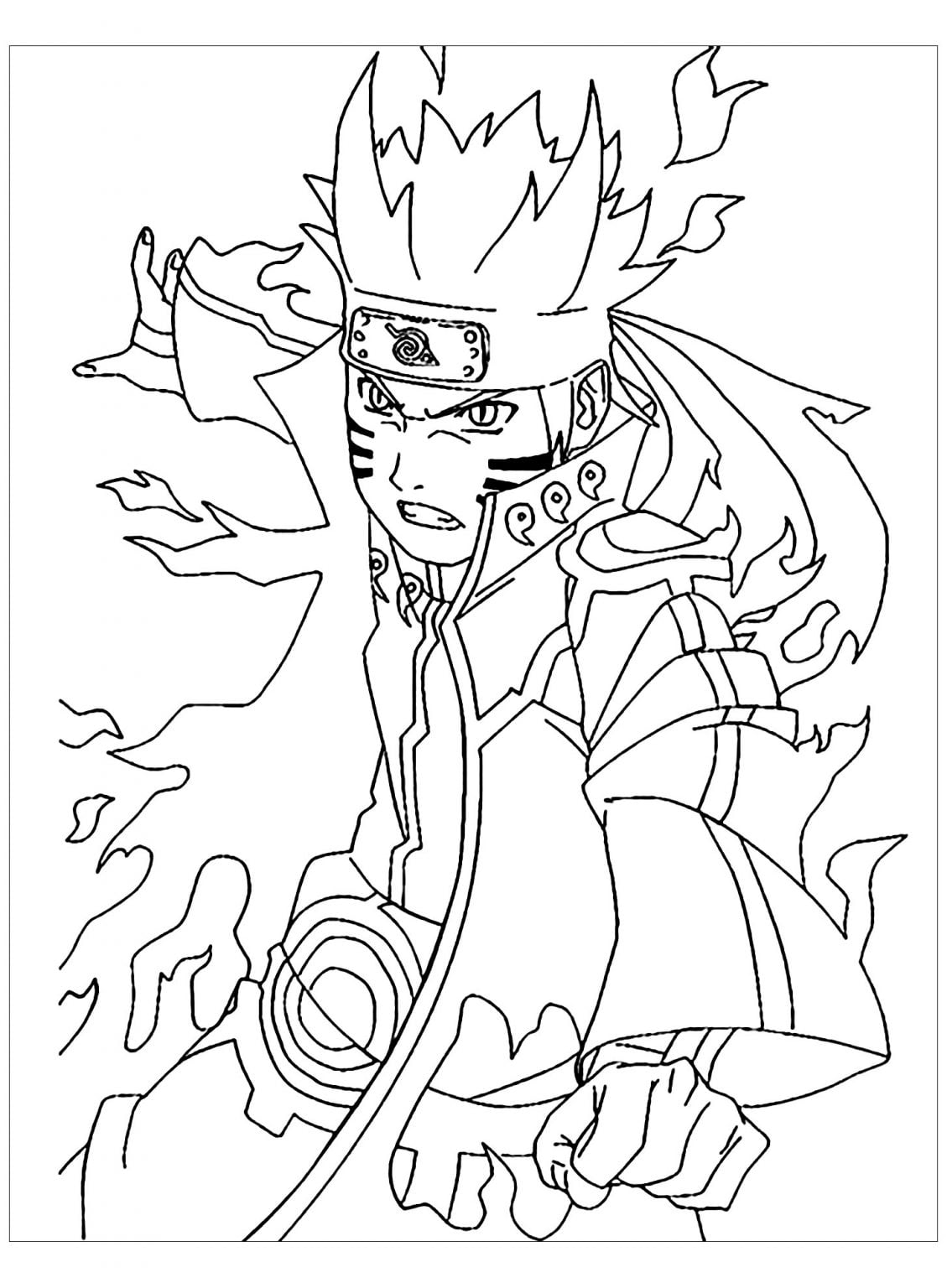 Desenho do Naruto para colorir, imprimir e pintar