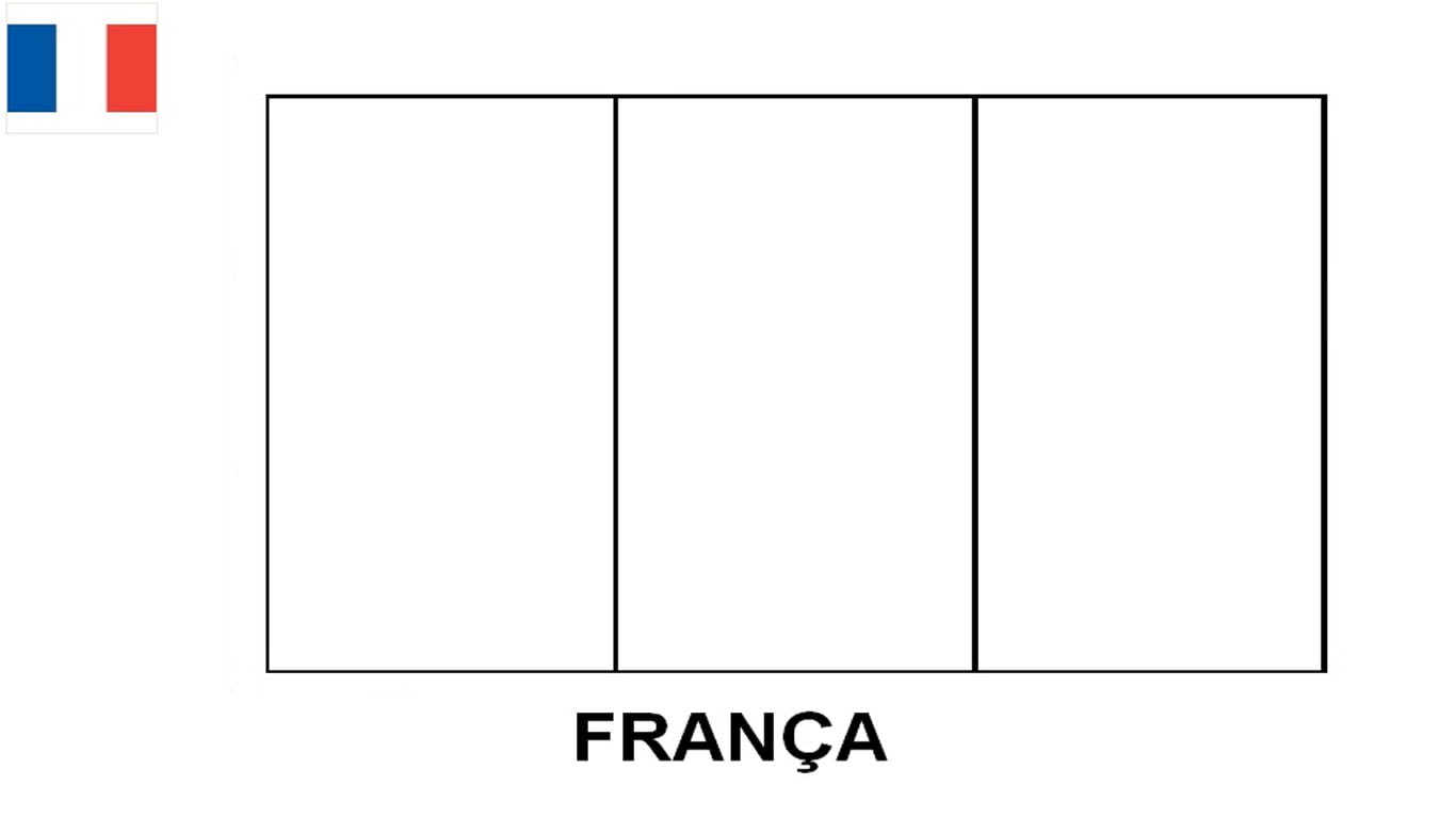 Bandeira da França para colorir, desenhar e imprimir – Desenho para atividades