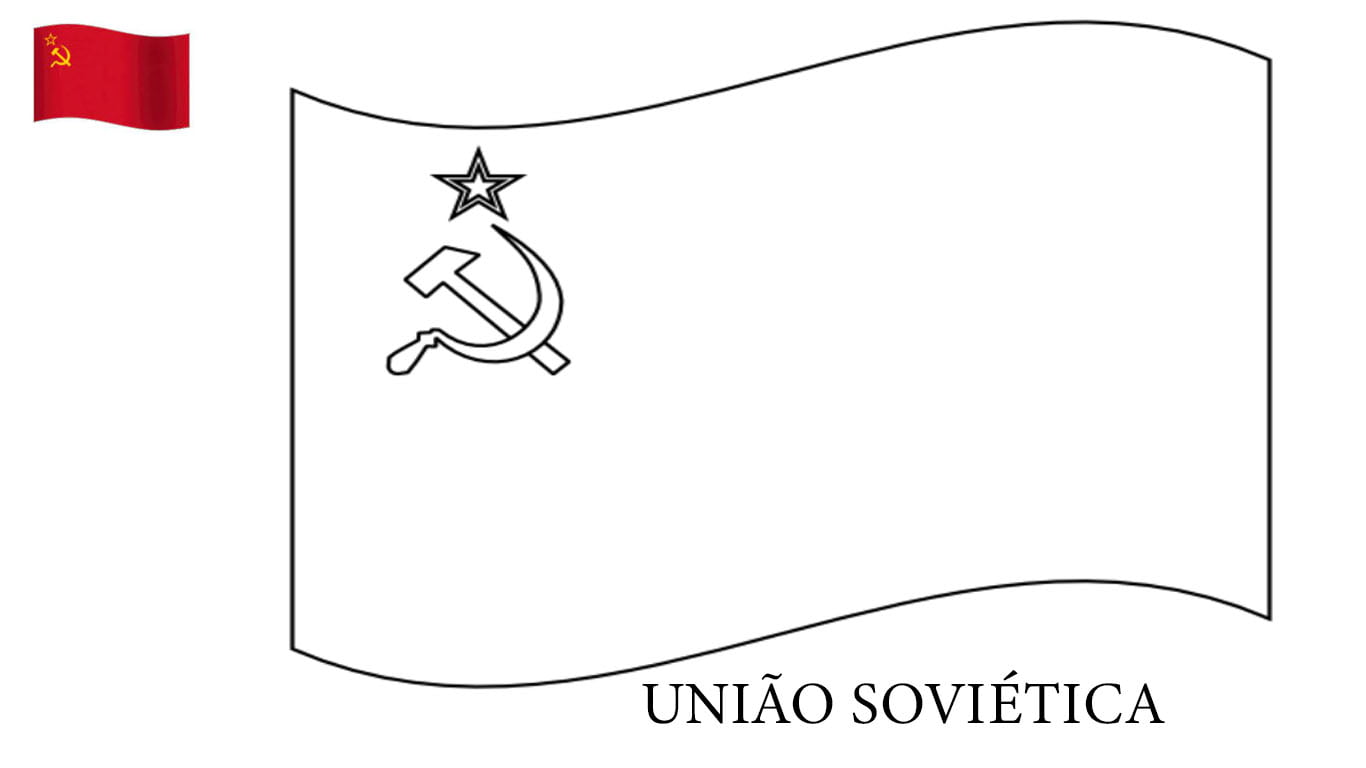 Bandeira da União Soviética para colorir, desenhar e imprimir – Desenho para atividades
