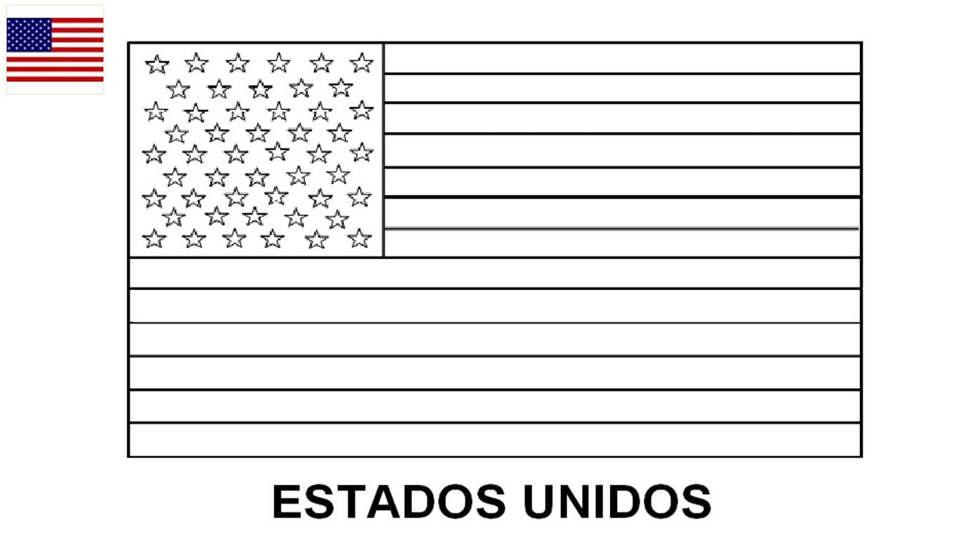Bandeira dos Estados Unidos para colorir e imprimir – Desenho para atividades