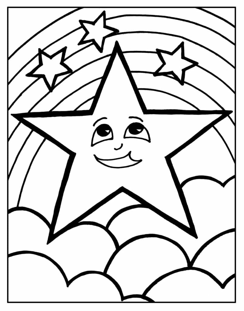 Desenho de estrela de Natal para imprimir