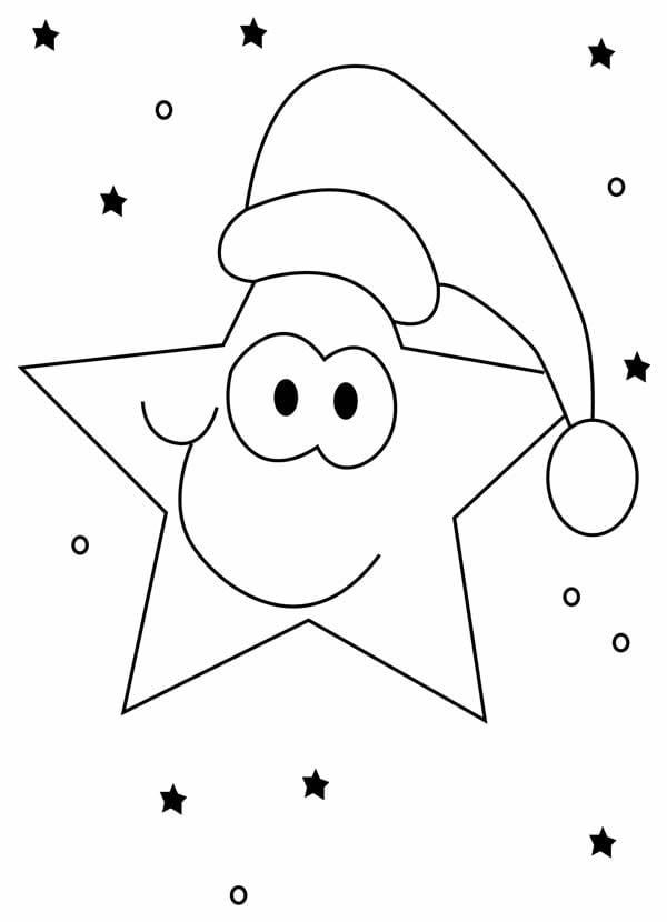 Desenho de estrela de Natal para pintar