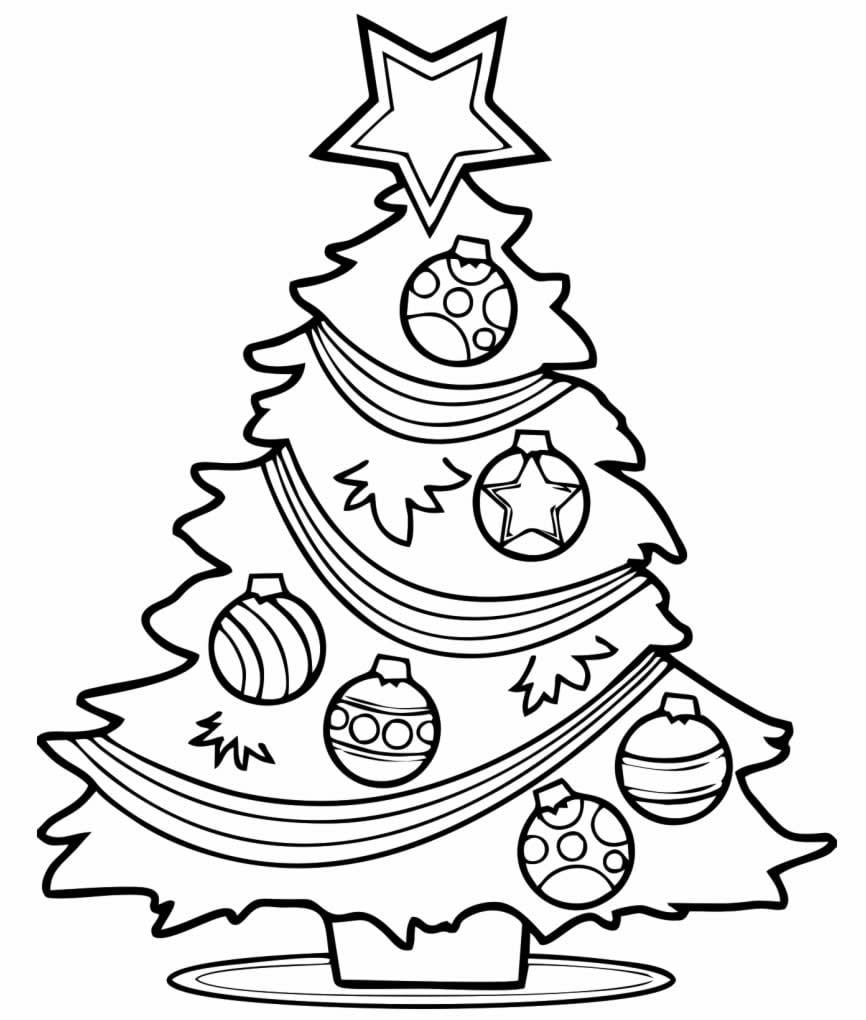 Desenho de árvore de Natal para colorir
