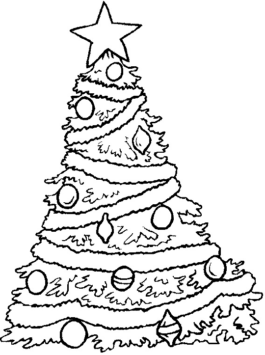 Desenho de árvore de Natal para pintar