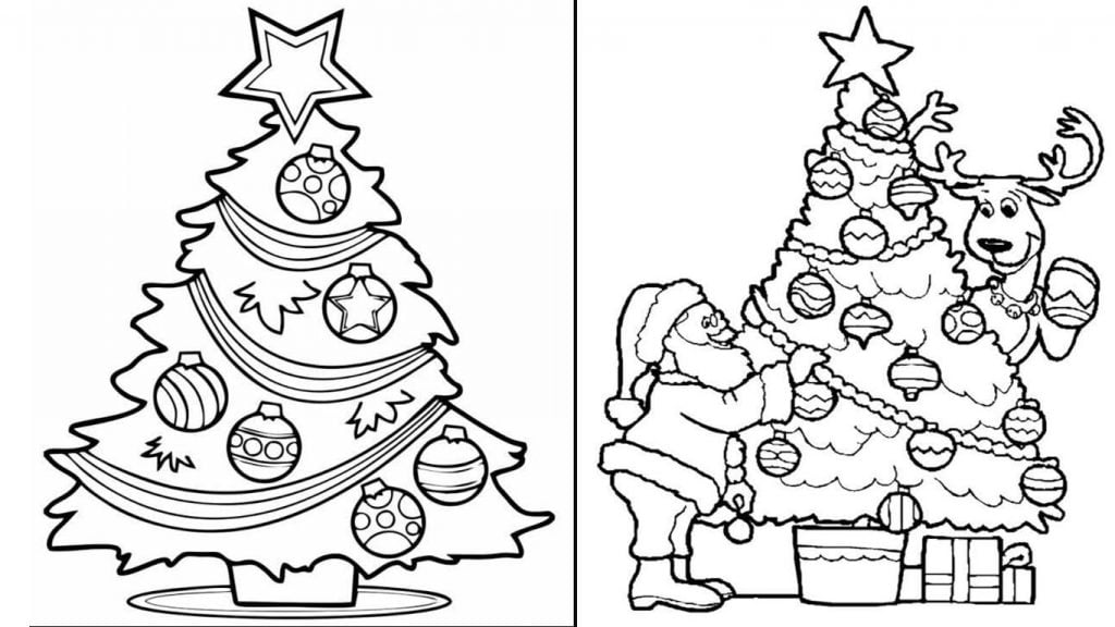 desenho de árvore de natal para colorir e imprimir