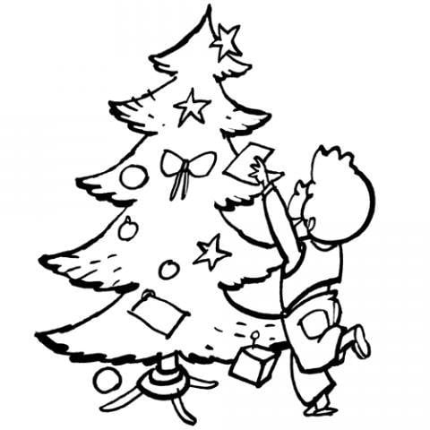 imagem de árvore de Natal para imprimir