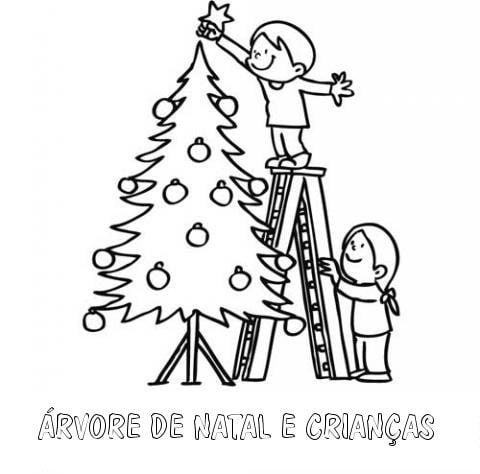 imagem de árvore de Natal para pintar