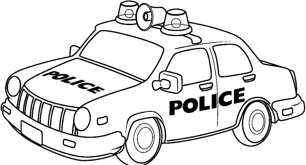 Desenho de carro de polícia para colorir