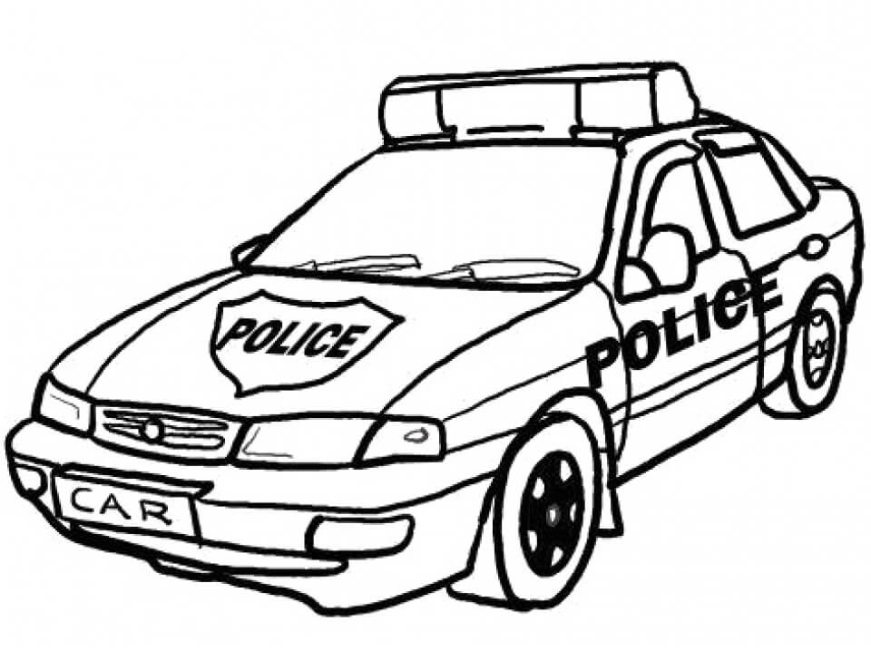 Desenho de carro de polícia para desenhar